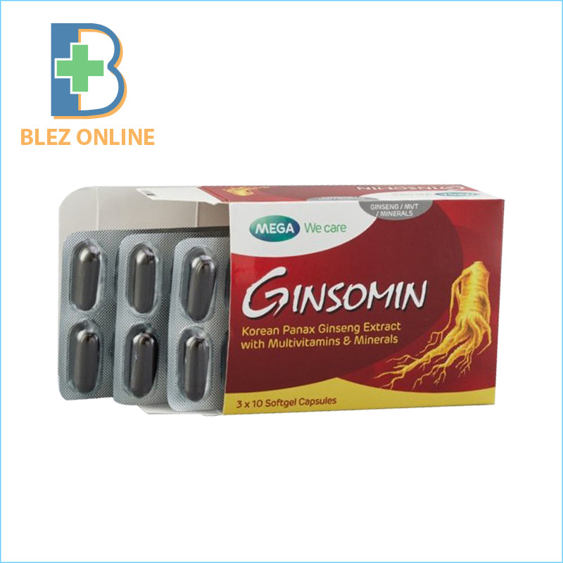 滋養強壮サプリ Ginsomin 8カプセル 朝鮮人参とマルチビタミン