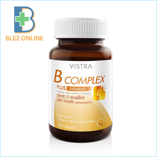 脳と神経系サポート VISTRA B COMPLEX plus minerals ビタミンB＋ミネラル 30錠入り