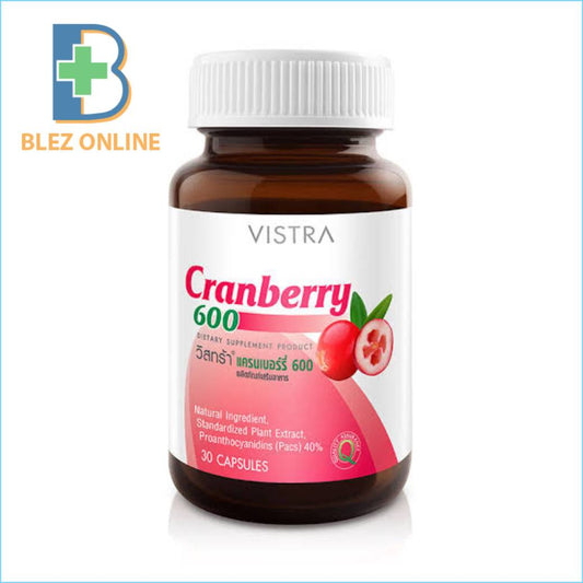 膀胱炎治療・予防に VISTRA Cranberry 600 30錠入り